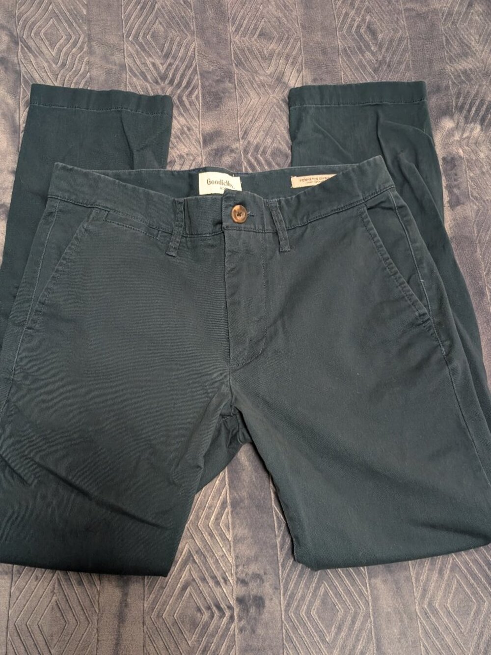 Goodfellow & Co. men's 30x30 navy teal blue skinny hennepin chino pants